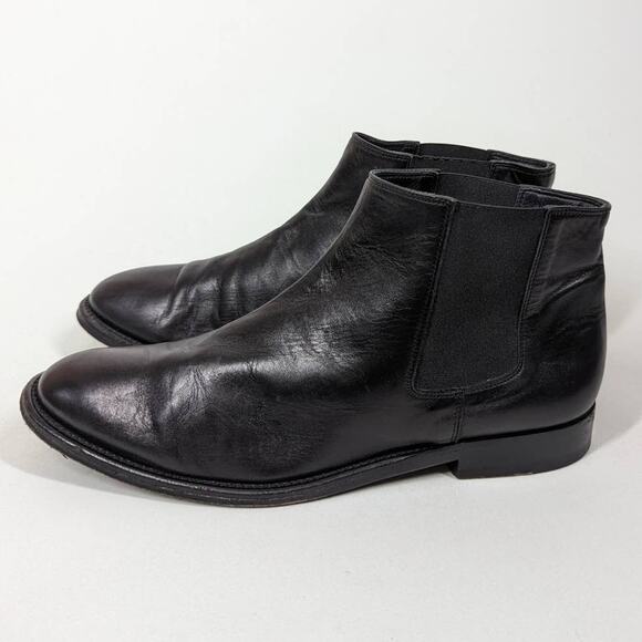 Jenni Kayne Black Leather Chelsea Boots Flat Size 40 US 10 Preowned Ankle Boots - Picture 5 of 11